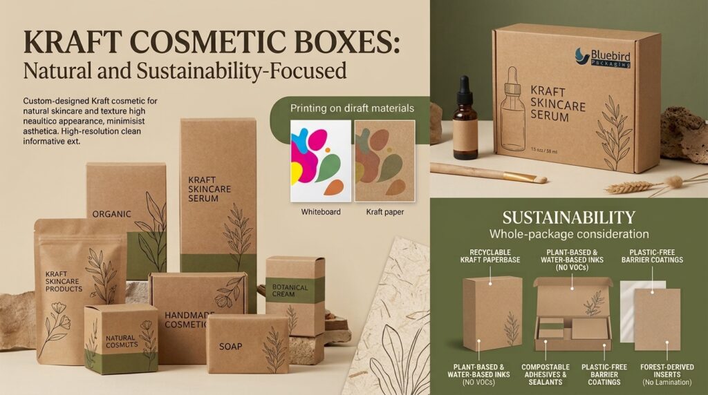 Kraft Cosmetic Boxes Natural and Sustainability-Focused