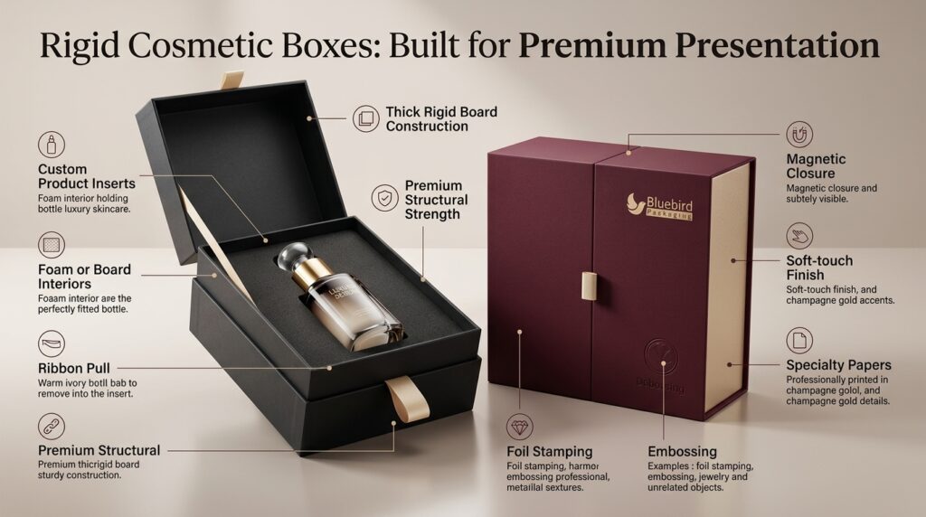 Rigid Cosmetic Boxes Built for Premium Presentation