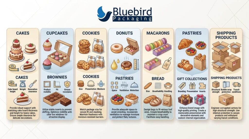 What are the different types of packaging for bakery products?