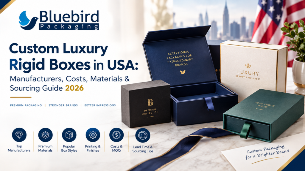 Custom Luxury Rigid Boxes in USA: Manufacturers, Costs, Materials & Sourcing Guide 2026
