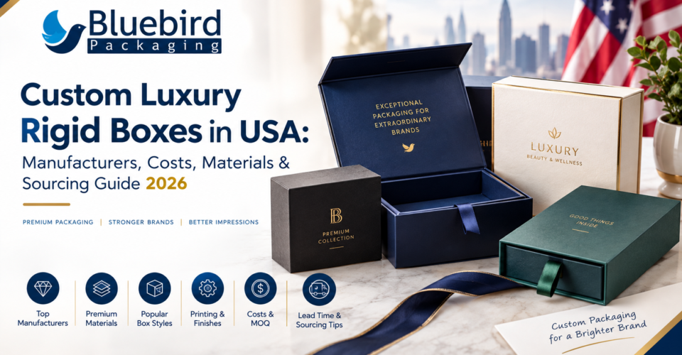 Custom Luxury Rigid Boxes in USA: Manufacturers, Costs, Materials & Sourcing Guide 2026