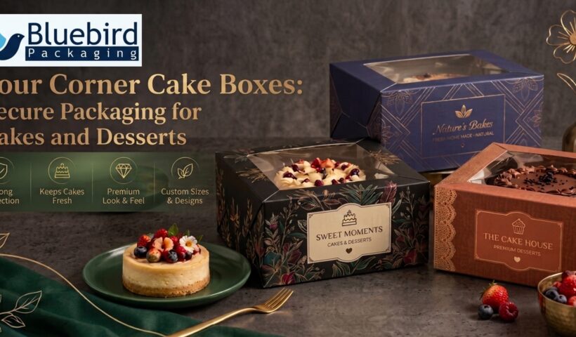 Four Corner Cake Boxes Secure Packaging for Cakes and Desserts