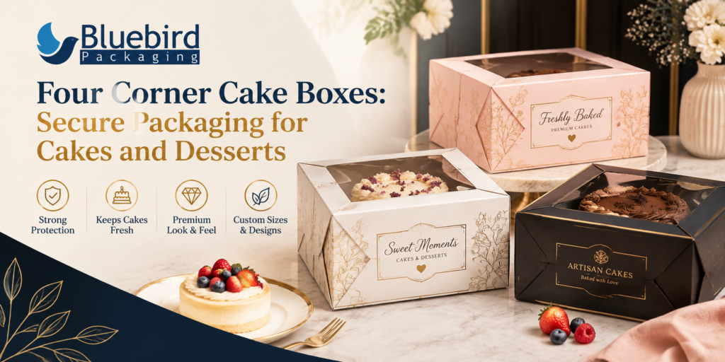 Different Types of Four Corner Cake Boxes for Bakery Products 