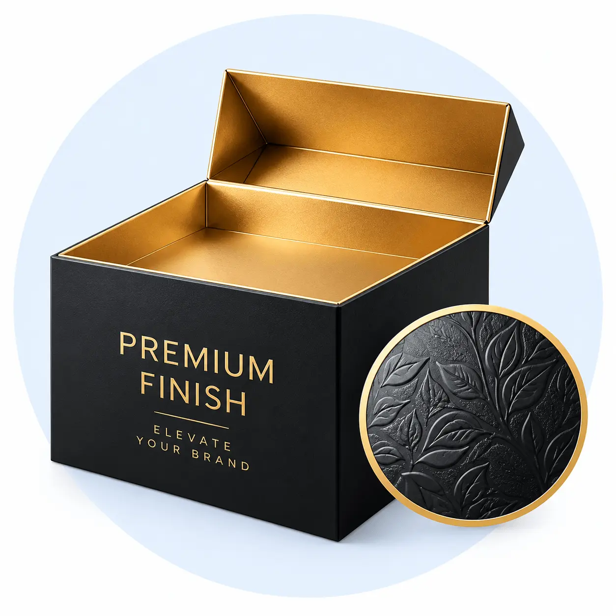 Premium custom packaging finishing options