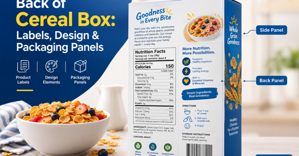 Back of Cereal Box: What Goes on Each Panel, Labeling Rules & Design Tips