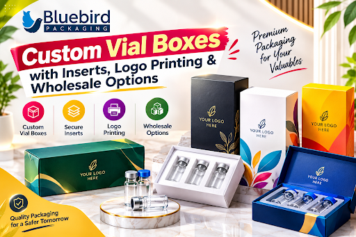 Custom Vial Boxes with Inserts, Logo Printing & Wholesale Options