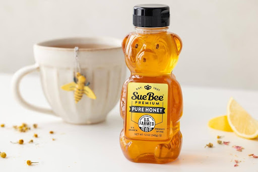 Honey bottle and jar label shapes for squeeze bottles, round jars, and hexagonal jars - Bluebird Packaging
